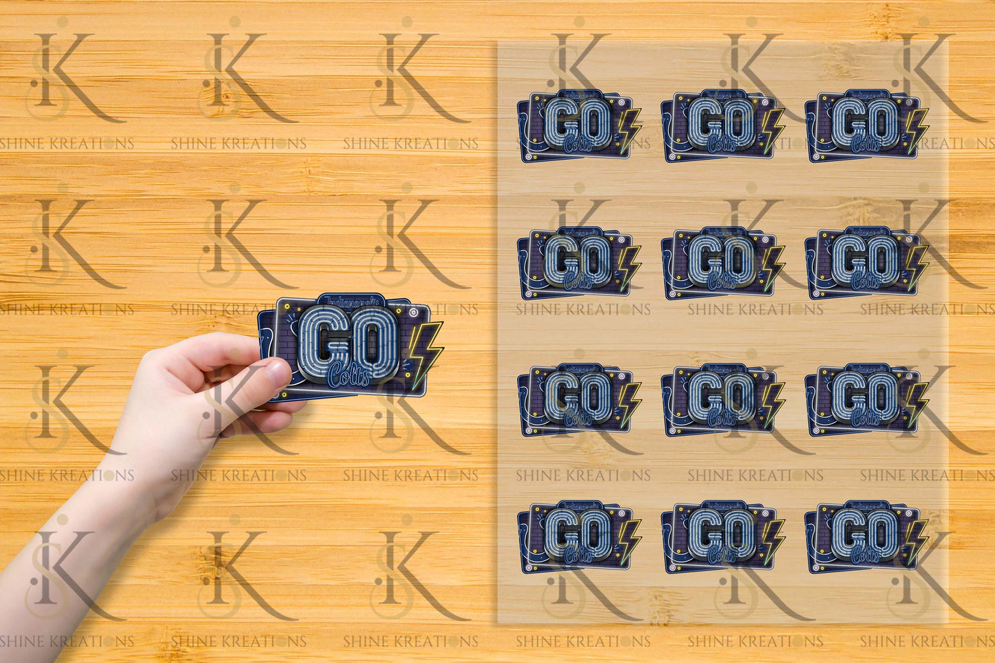 Neon “Go Team” NFL UV DTF Sticker – 4” Wide | All 32 Teams Available