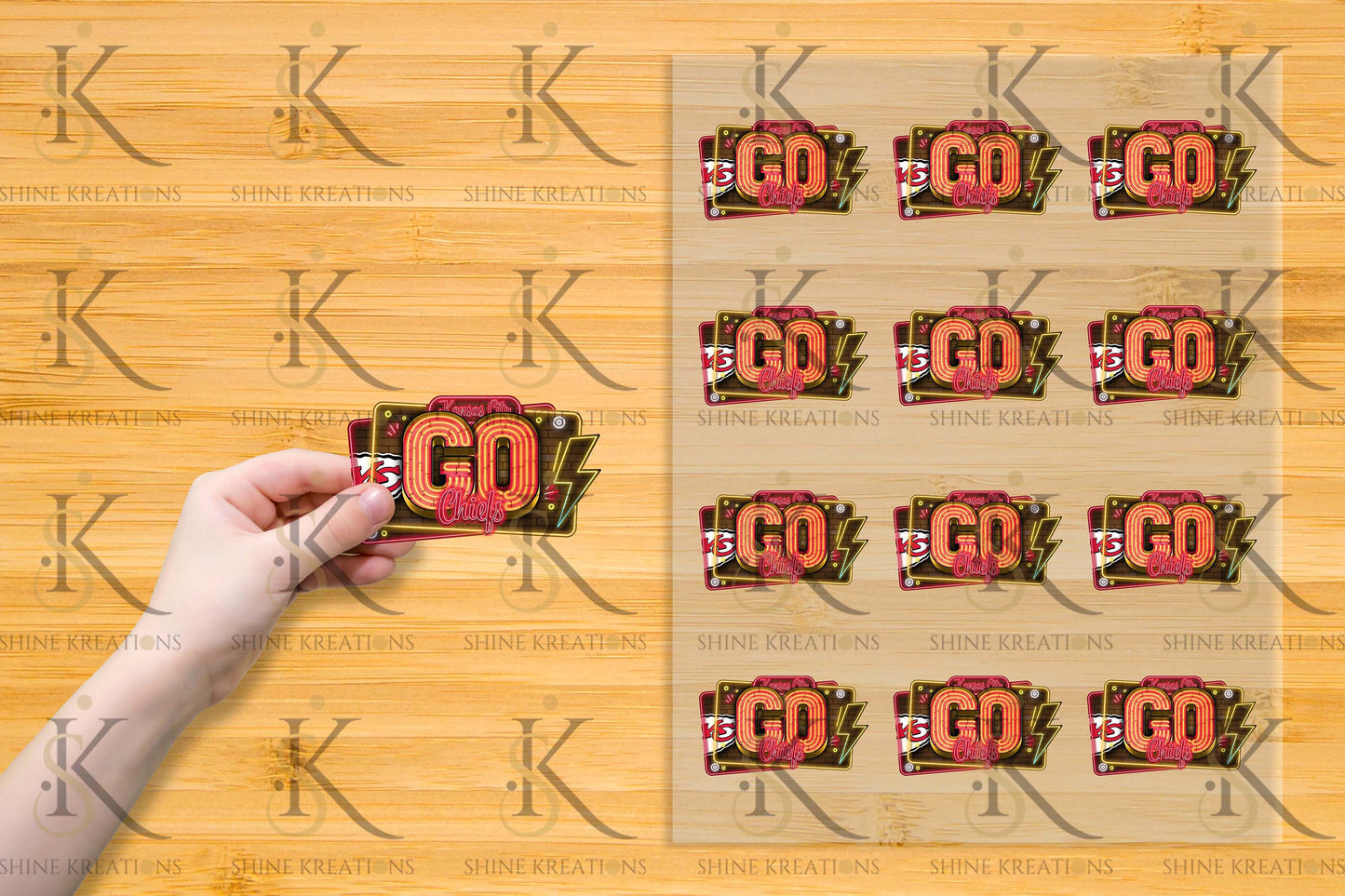 Neon “Go Team” NFL UV DTF Sticker – 4” Wide | All 32 Teams Available