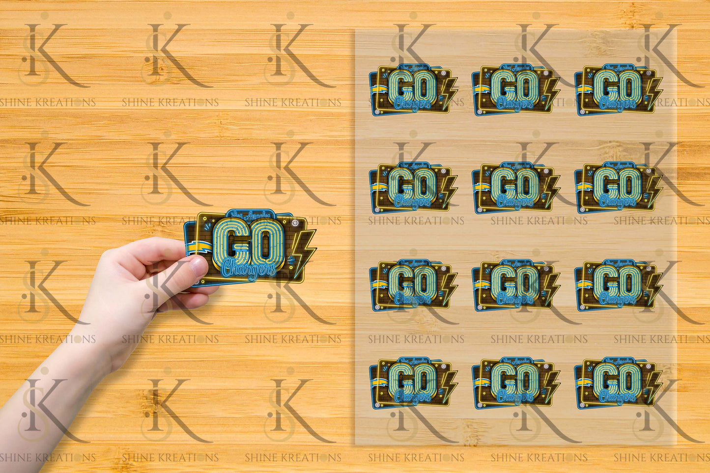 Neon “Go Team” NFL UV DTF Sticker – 4” Wide | All 32 Teams Available