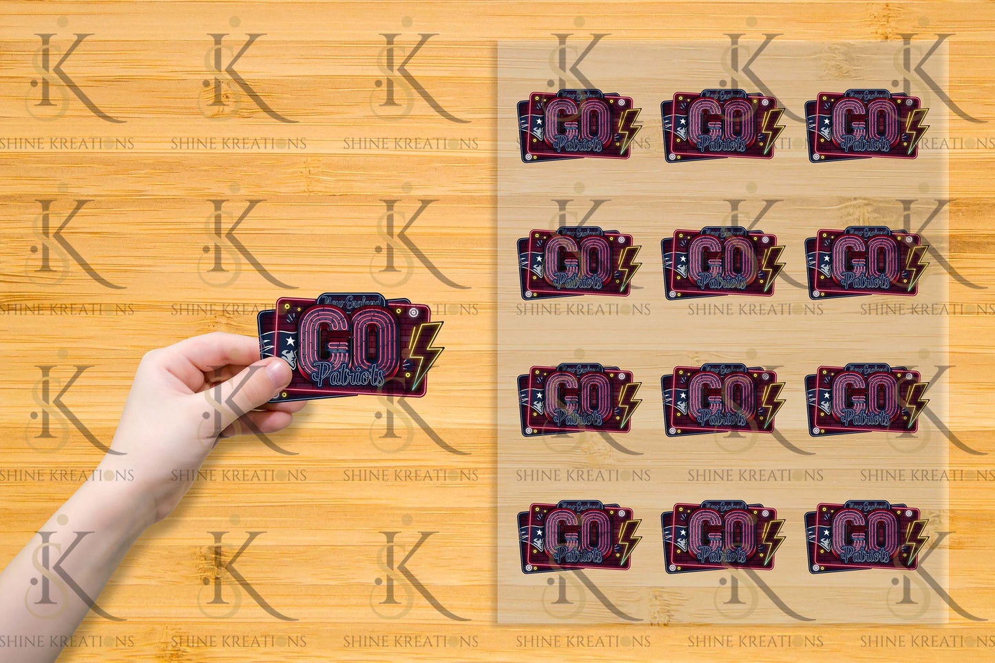 Neon “Go Team” NFL UV DTF Sticker – 4” Wide | All 32 Teams Available