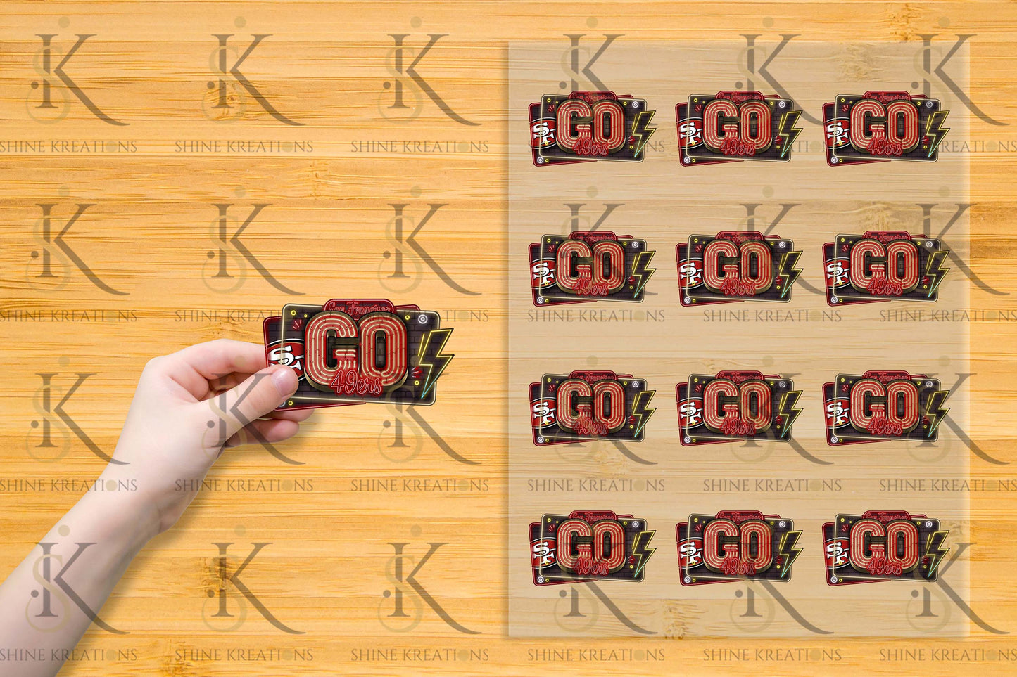 Neon “Go Team” NFL UV DTF Sticker – 4” Wide | All 32 Teams Available