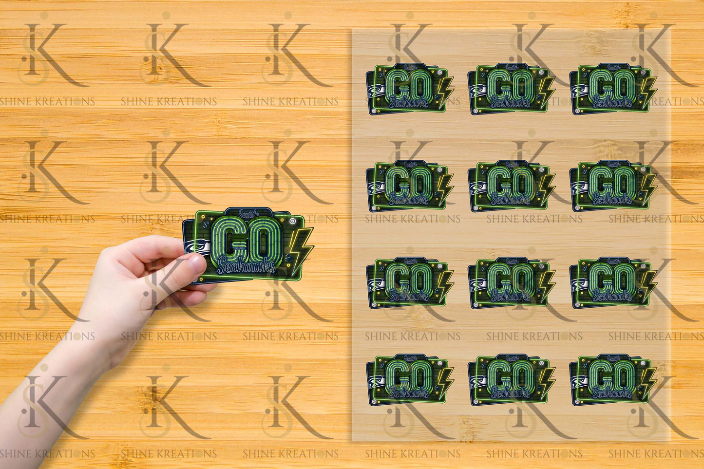Neon “Go Team” NFL UV DTF Sticker – 4” Wide | All 32 Teams Available