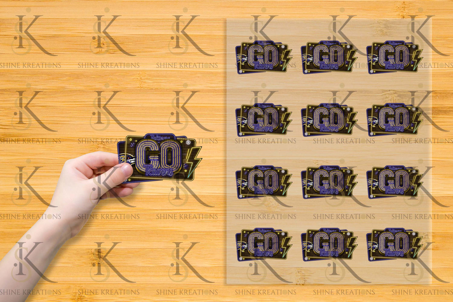 Neon “Go Team” NFL UV DTF Sticker – 4” Wide | All 32 Teams Available