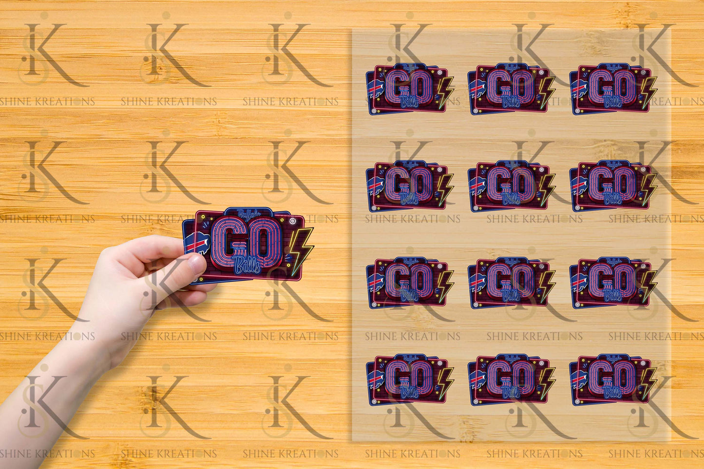 Neon “Go Team” NFL UV DTF Sticker – 4” Wide | All 32 Teams Available