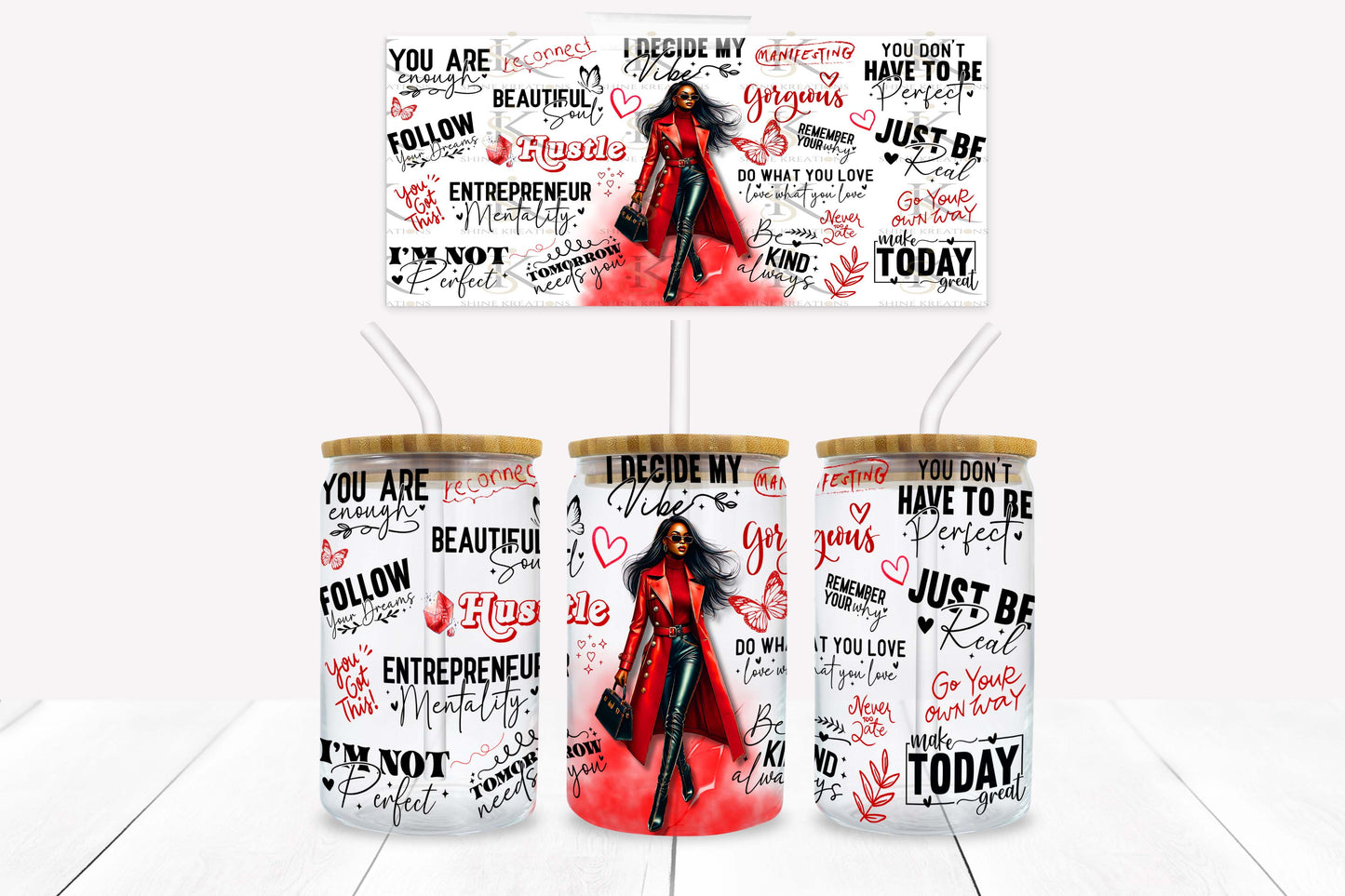 My Vibe 16oz UV DTF Wrap for Libbey Glass Can | Peel & Stick Cup Wrap | Waterproof & Scratch Resistant Tumbler Decal