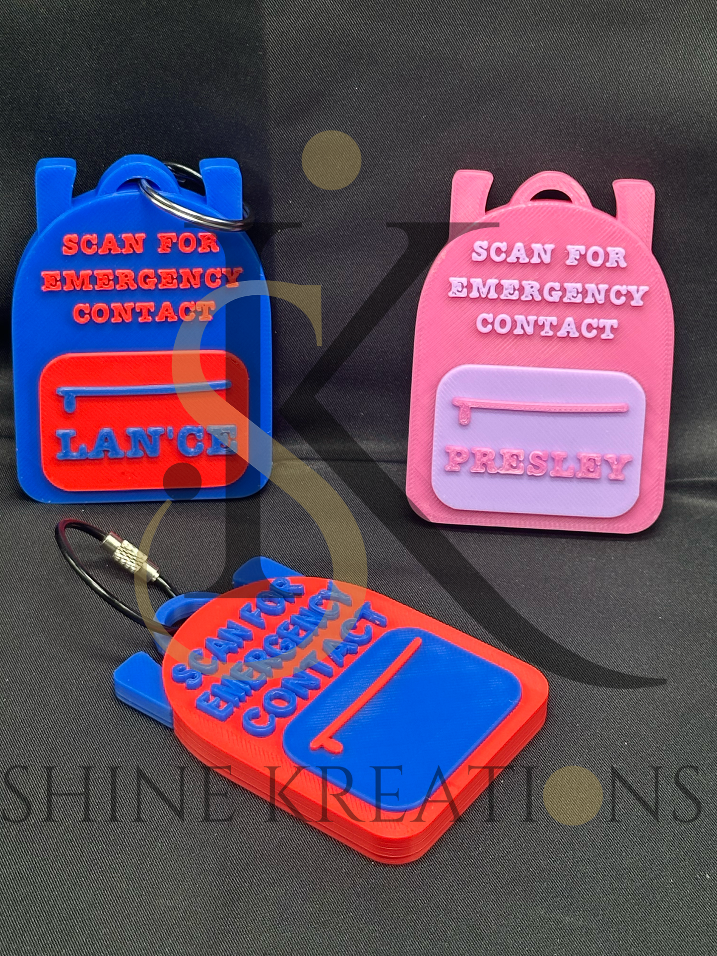 Custom NFC Emergency Contact Bag Tag – Personalized Safety Tag (Bookbag)