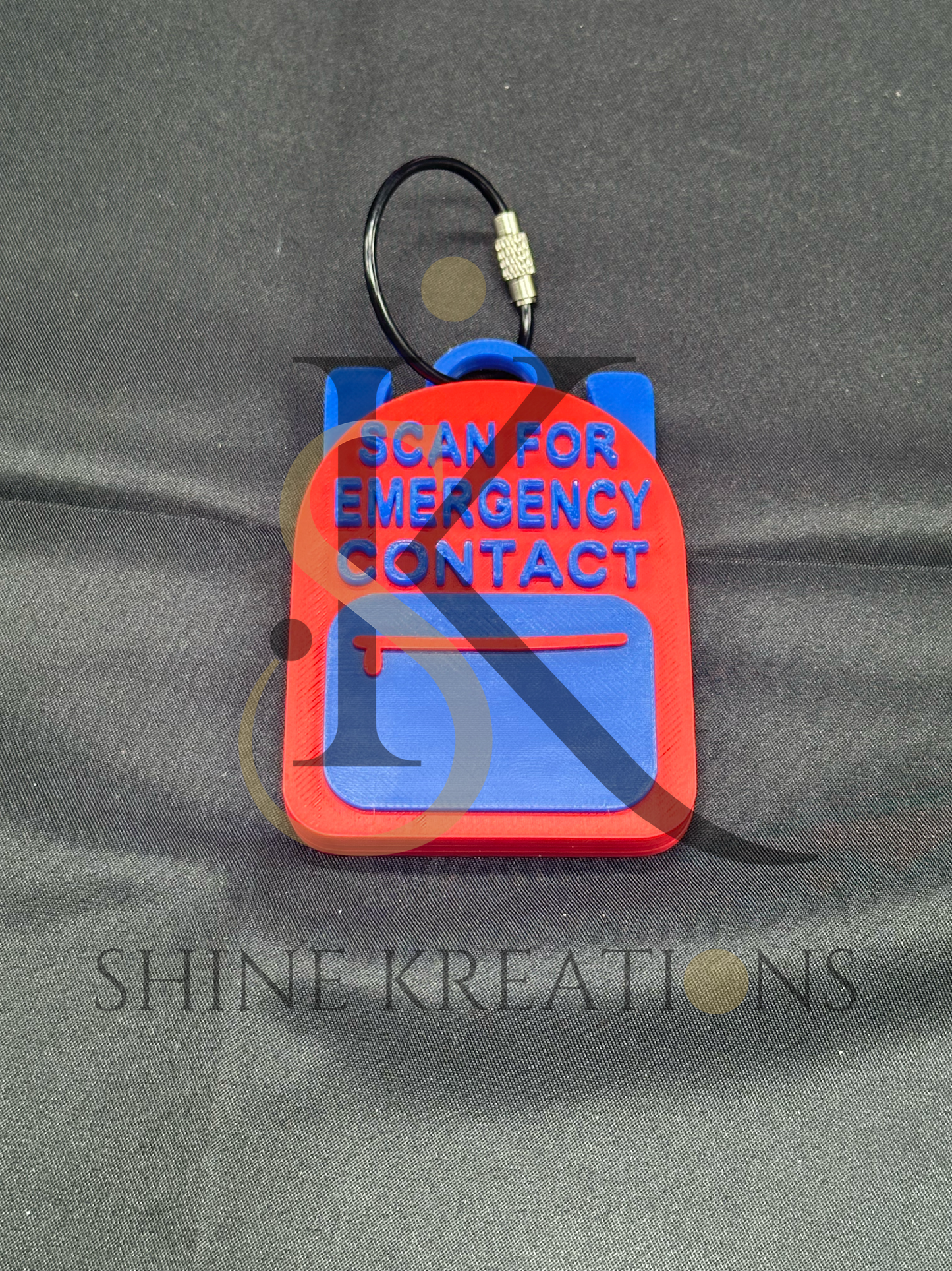 Custom NFC Emergency Contact Bag Tag – Personalized Safety Tag (Bookbag)