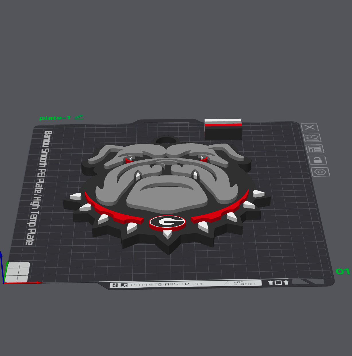 Georgia Bulldogs Fan Pendant – 3D Print File (STL + Bambu 3MF)