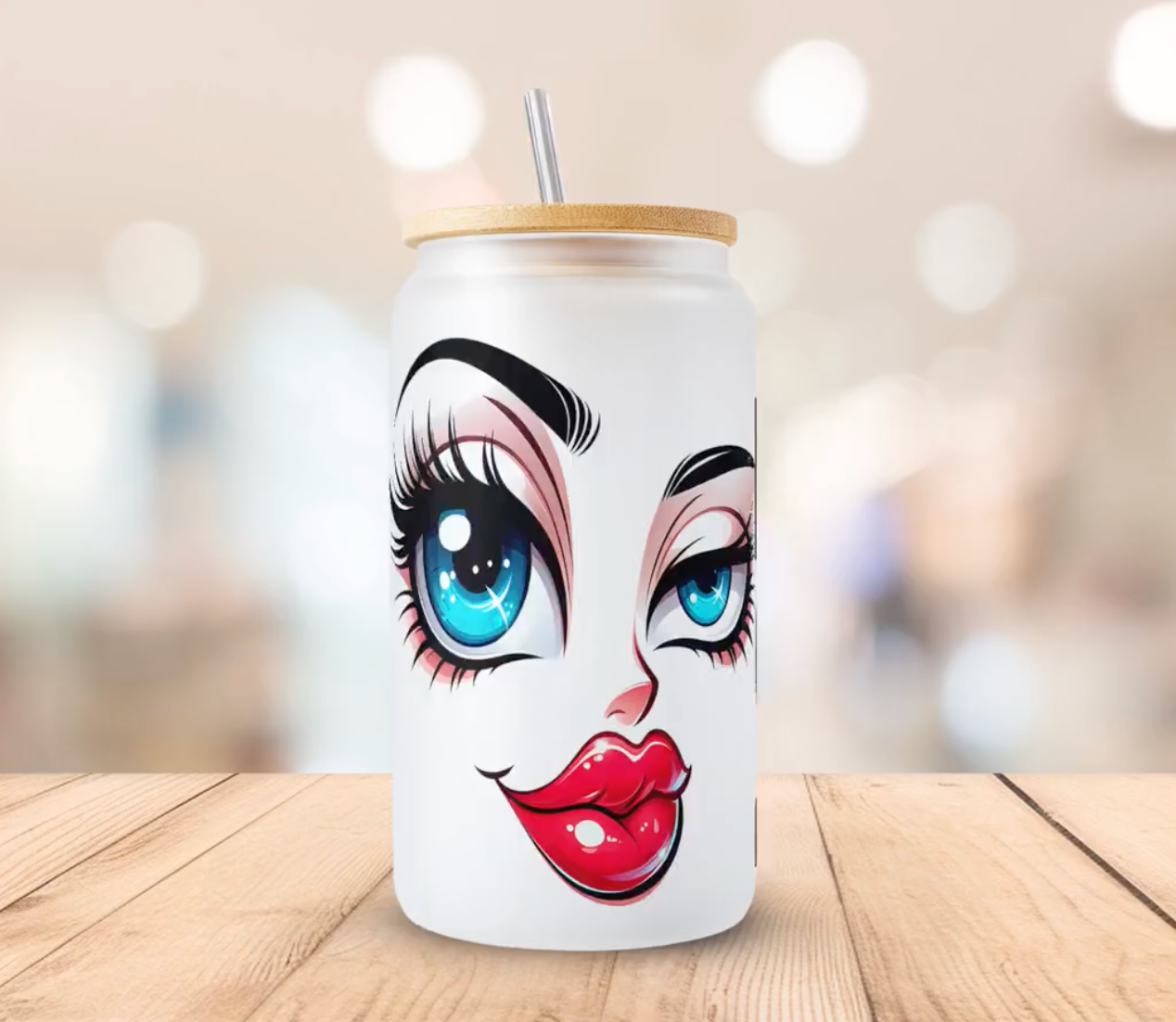 Mentally Spicy 16oz UV DTF Wrap for Libbey Glass Can | Peel & Stick Cup Wrap | Waterproof & Scratch Resistant Tumbler Decal