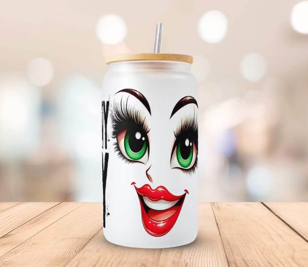 Mentally Spicy 16oz UV DTF Wrap for Libbey Glass Can | Peel & Stick Cup Wrap | Waterproof & Scratch Resistant Tumbler Decal