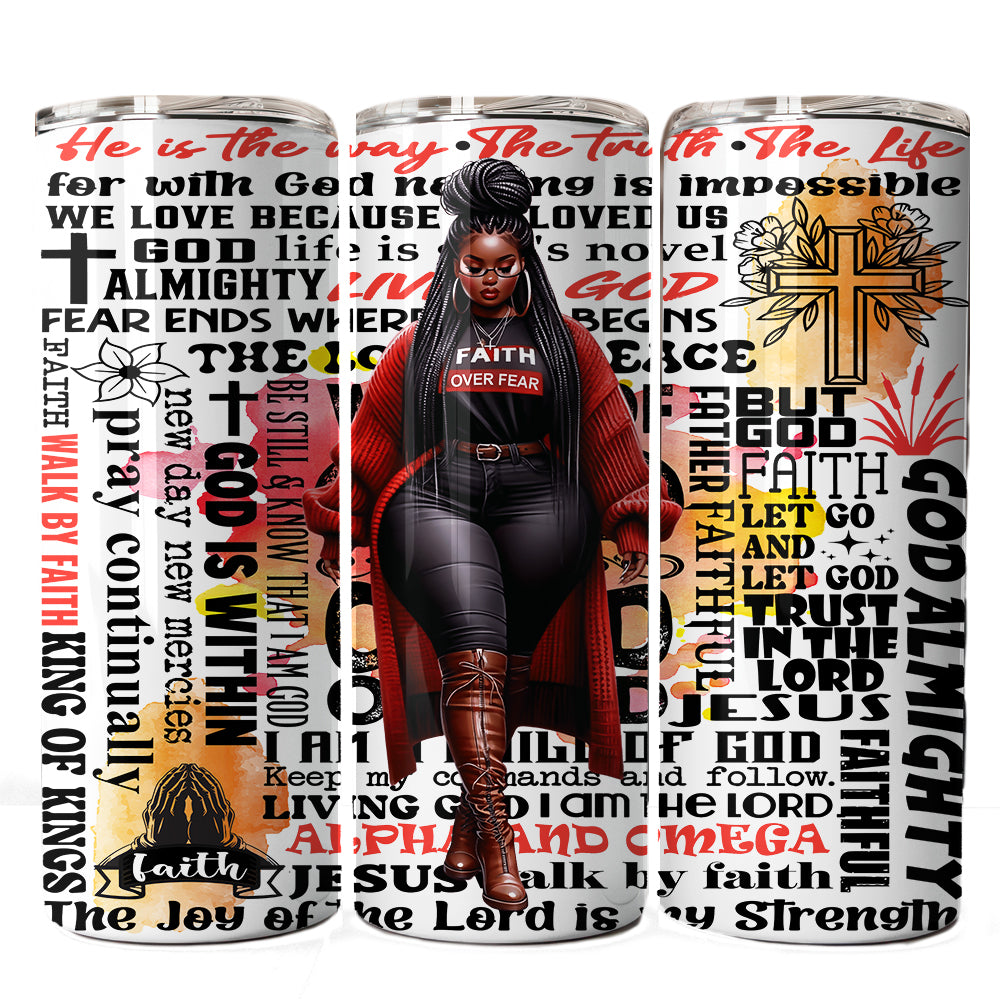 Faith Over Fear UV DTF Sticker | Christian Tumbler Wrap| Inspirational Scripture Transfer