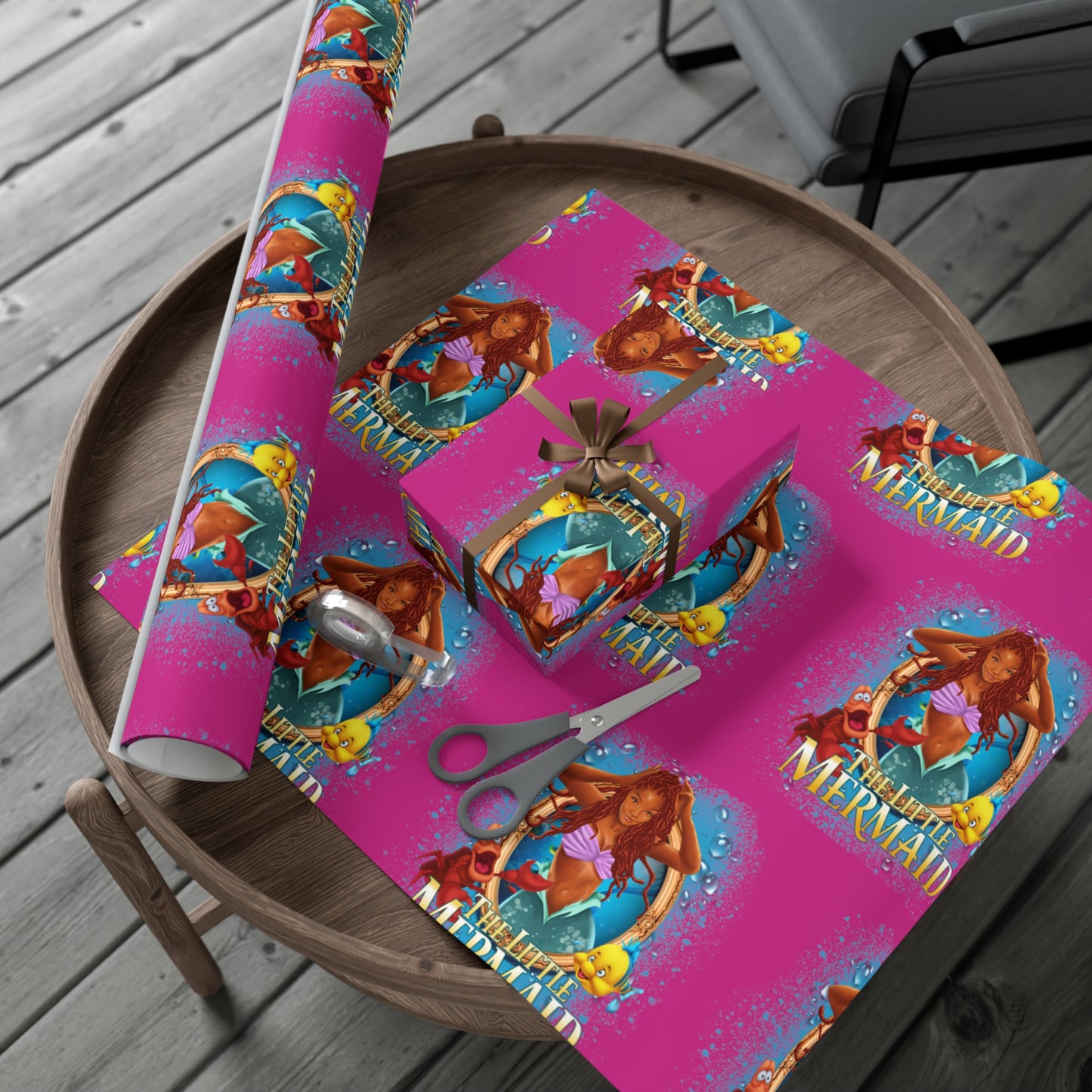 The Little Mermaid Pink Gift Wrap Papers