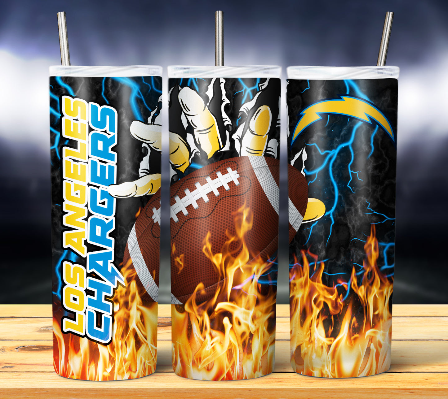 Football Fire Hand Tumbler Wrap