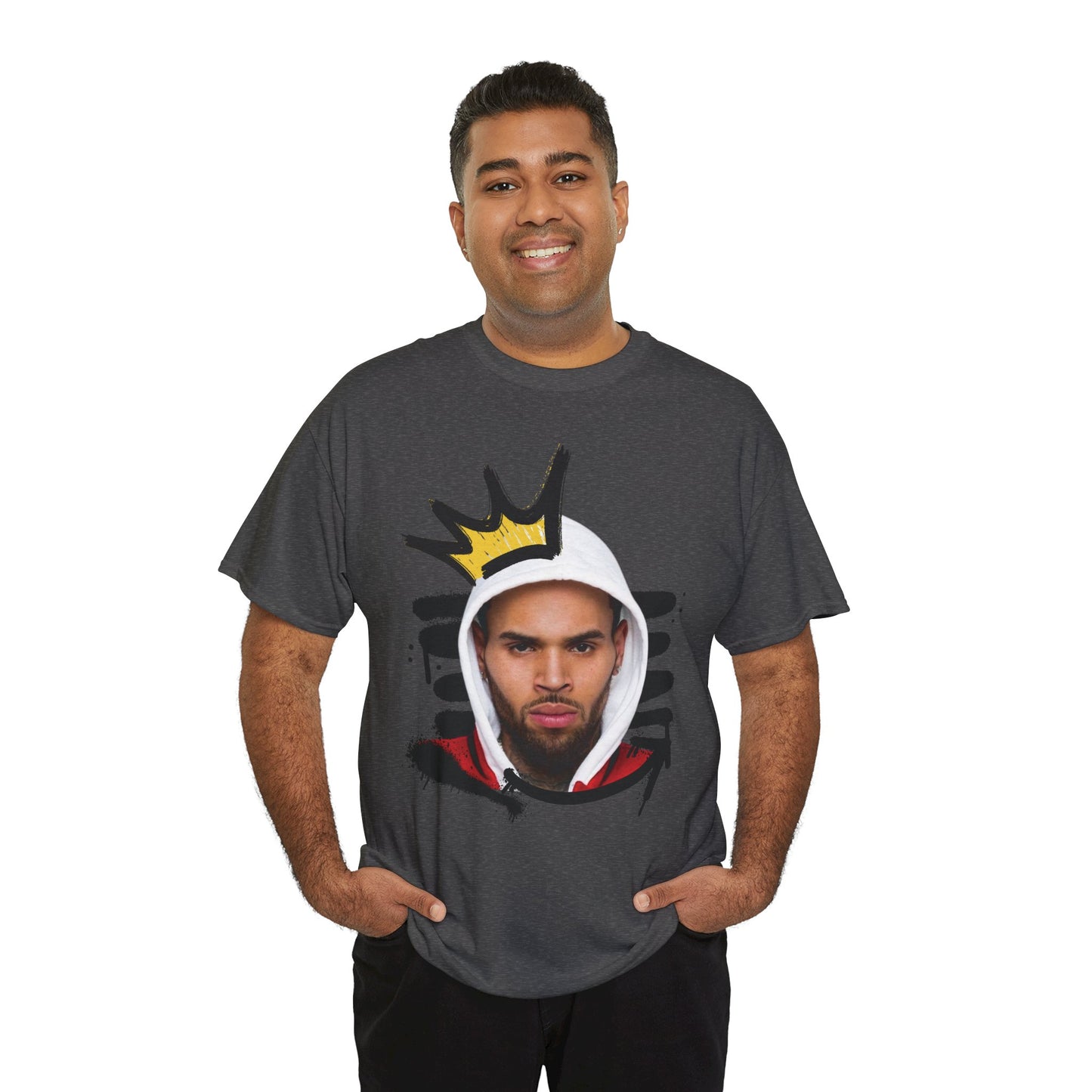 Chris Brown Street Art Vibe with Crown T-Shirt