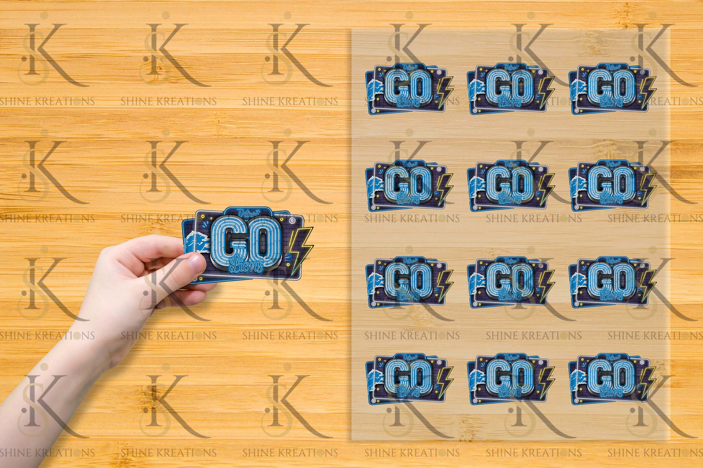 Neon “Go Team” NFL UV DTF Sticker – 4” Wide | All 32 Teams Available