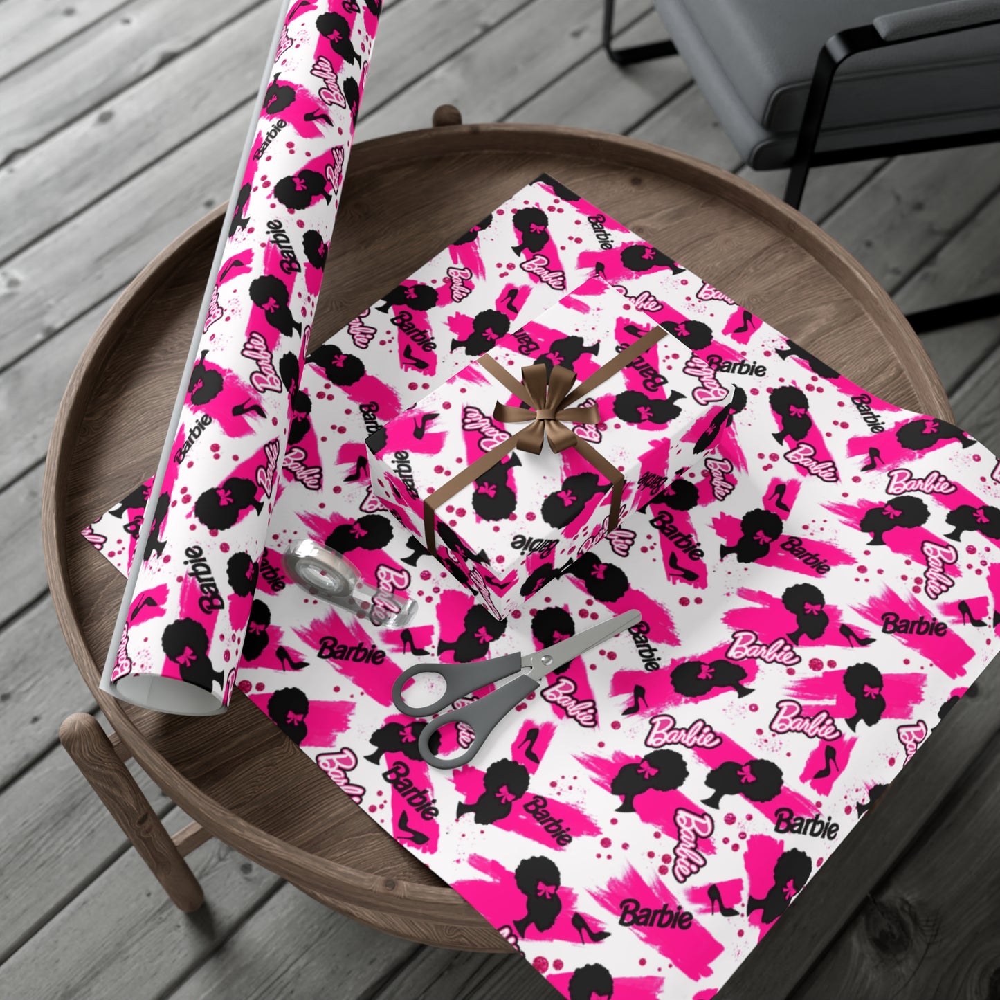 Black Barb Gift Wrap Papers