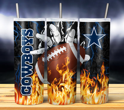 Football Fire Hand Tumbler Wrap