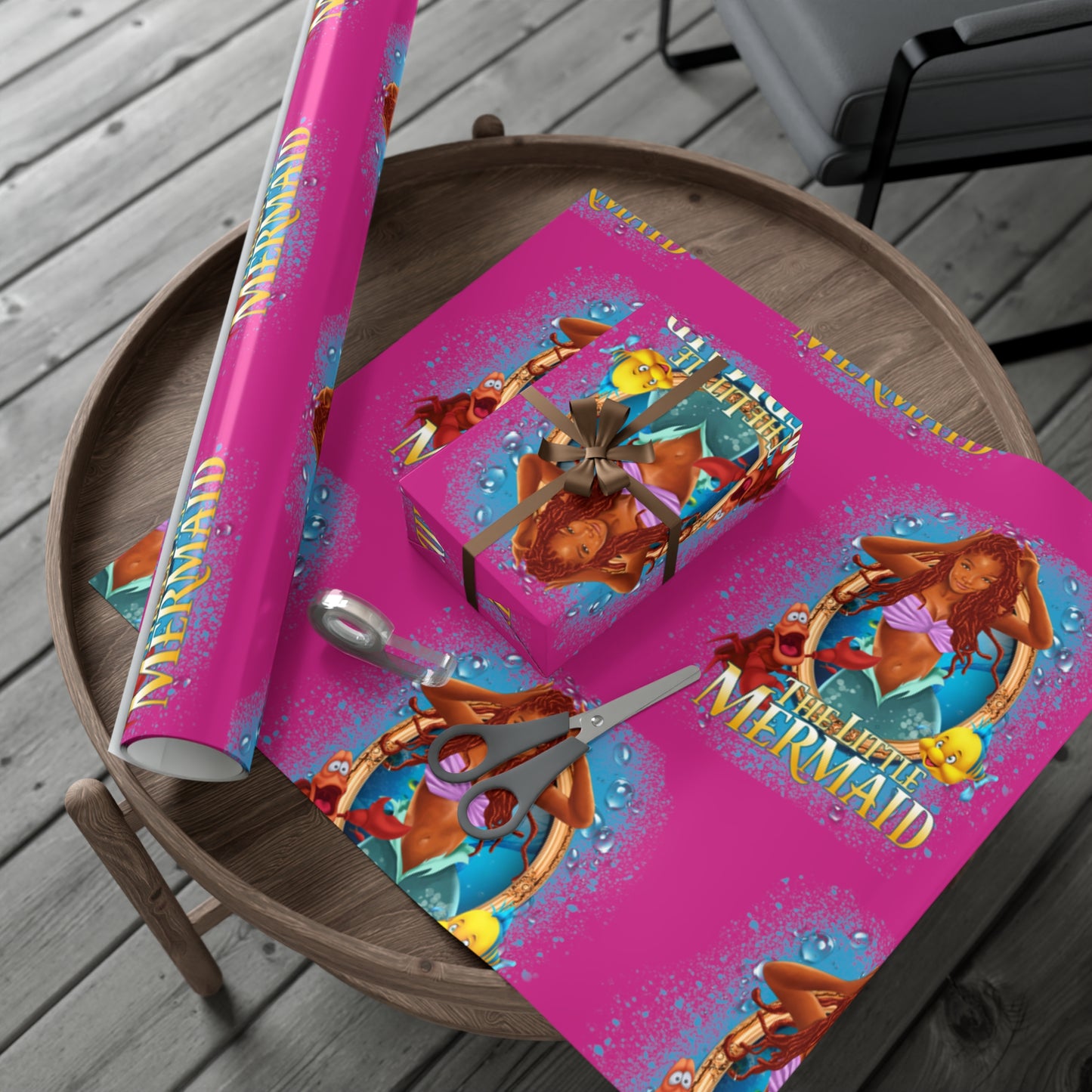 The Little Mermaid Pink Gift Wrap Papers