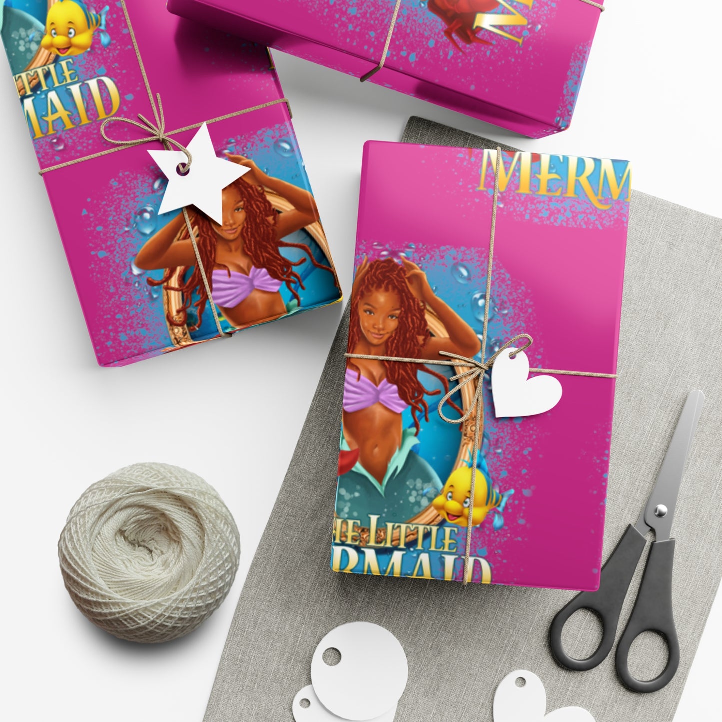 The Little Mermaid Pink Gift Wrap Papers