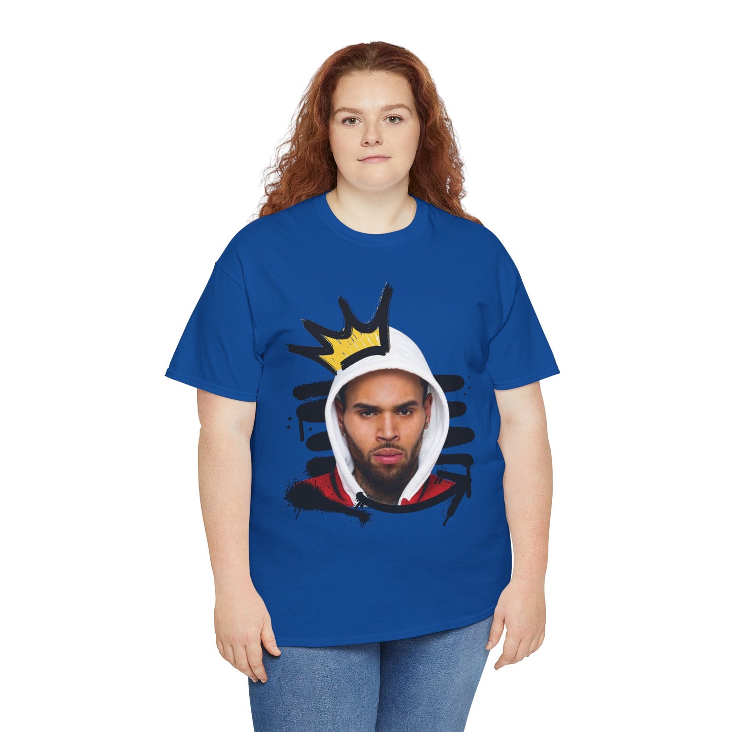 Chris Brown Street Art Vibe with Crown T-Shirt
