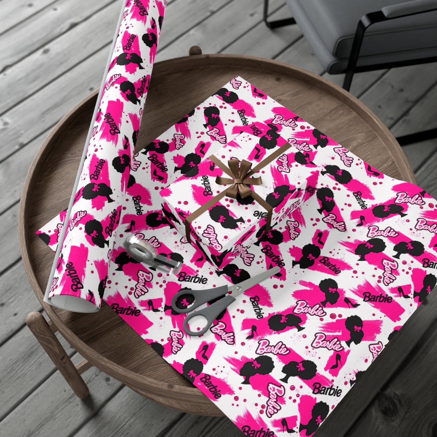 Black Barb Gift Wrap Papers