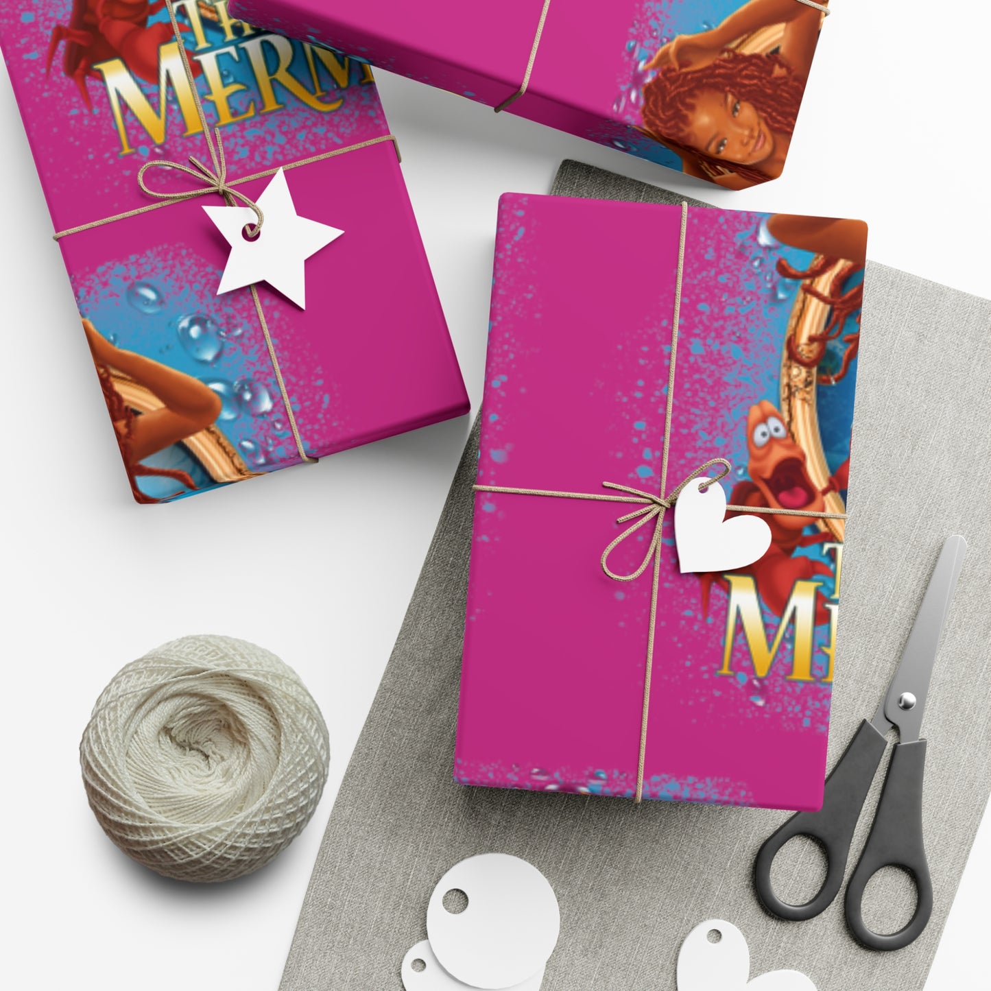 The Little Mermaid Pink Gift Wrap Papers