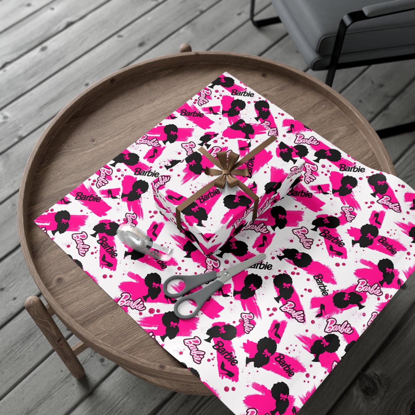 Black Barb Gift Wrap Papers