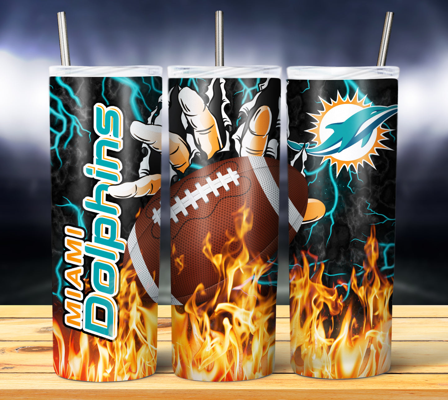 Football Fire Hand Tumbler Wrap
