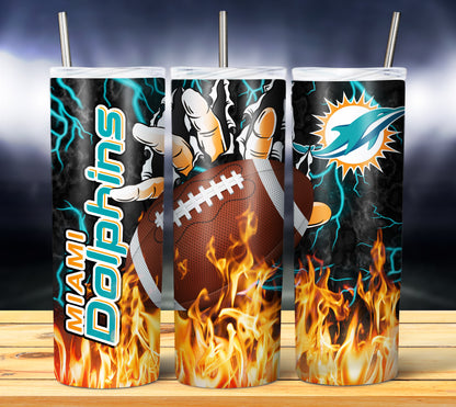 Football Fire Hand Tumbler Wrap