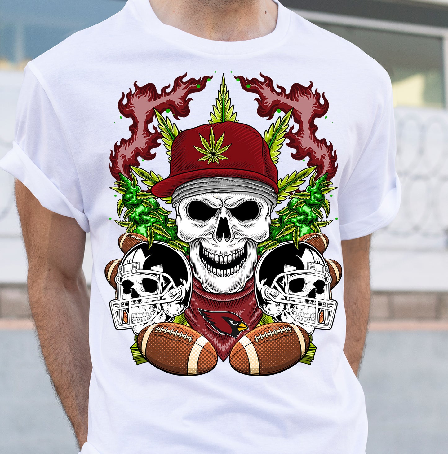 Football Cannabis Skull PNG