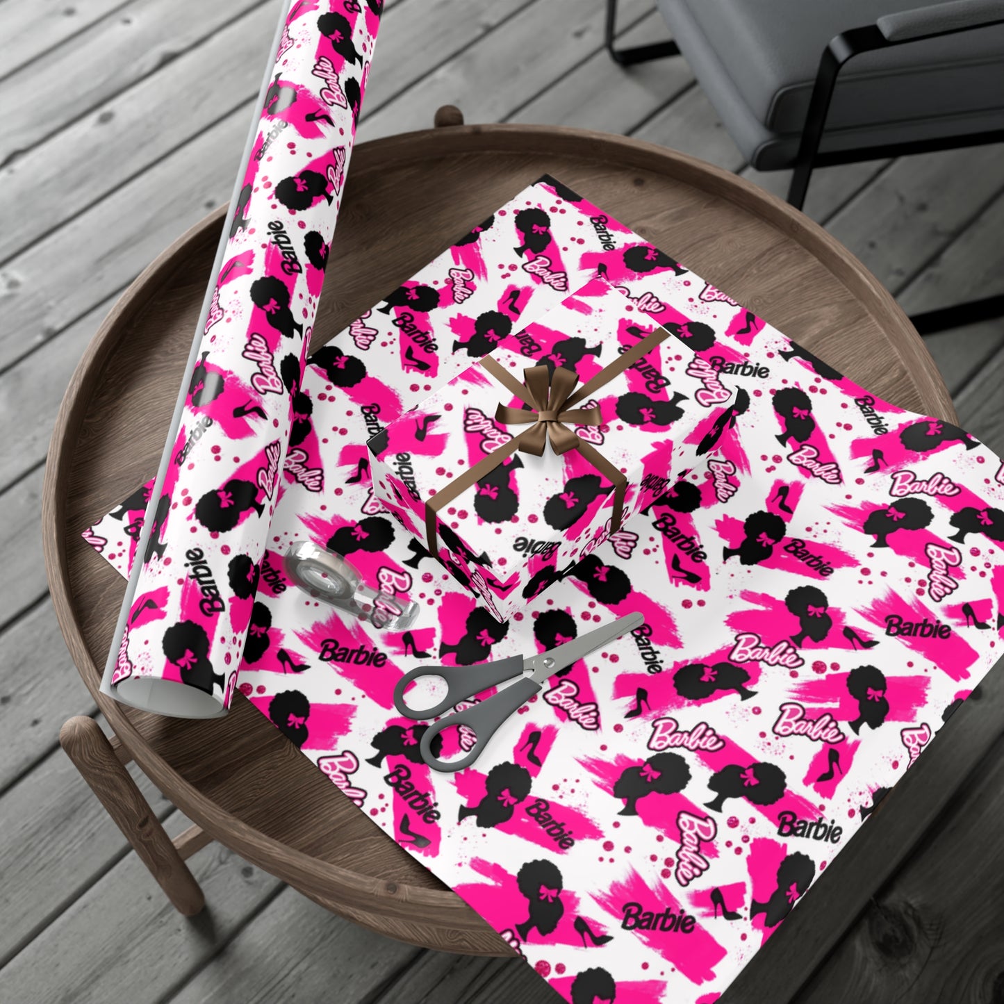 Black Barb Gift Wrap Papers