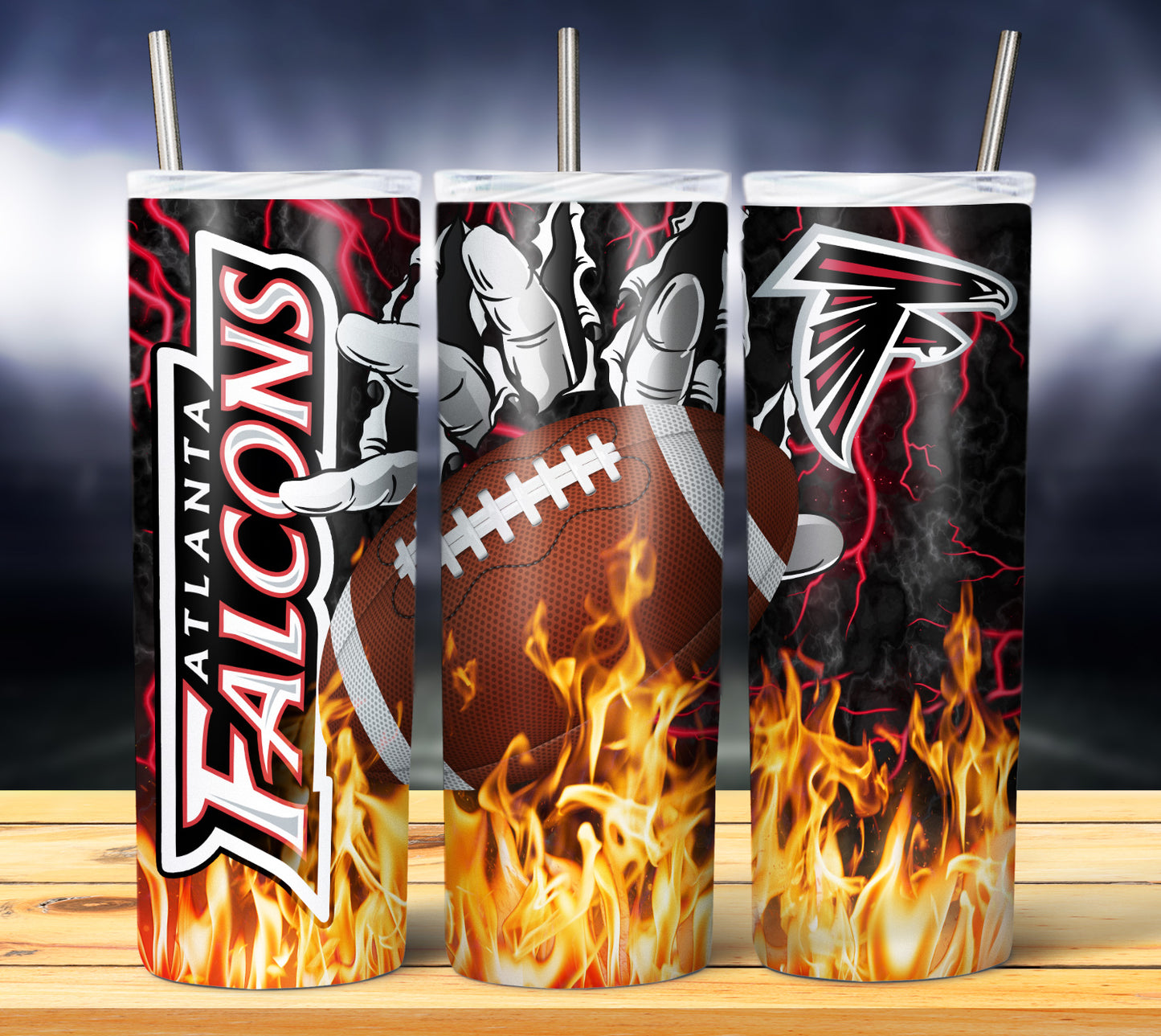 Football Fire Hand Tumbler Wrap