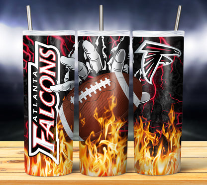 Football Fire Hand Tumbler Wrap