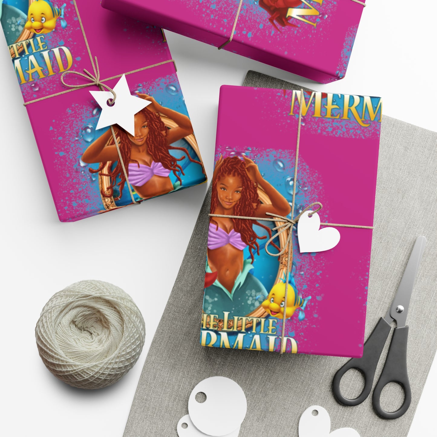 The Little Mermaid Pink Gift Wrap Papers