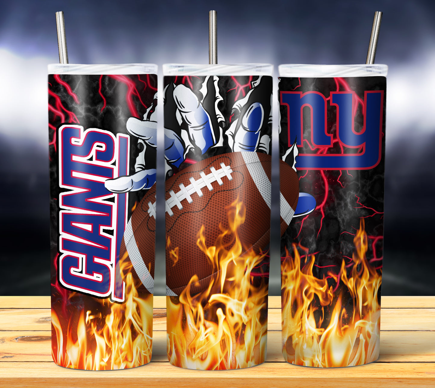 Football Fire Hand Tumbler Wrap