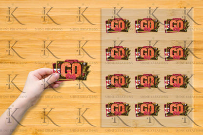 Neon “Go Team” NFL UV DTF Sticker – 4” Wide | All 32 Teams Available