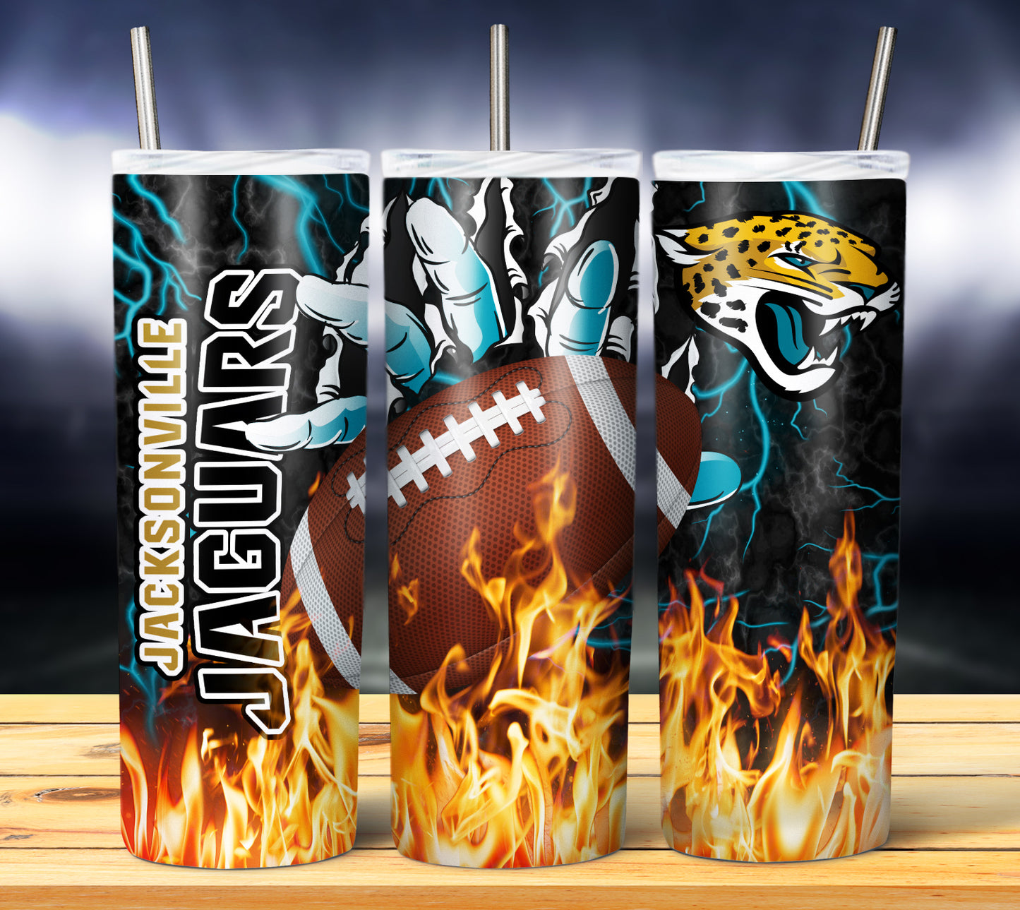 Football Fire Hand Tumbler Wrap