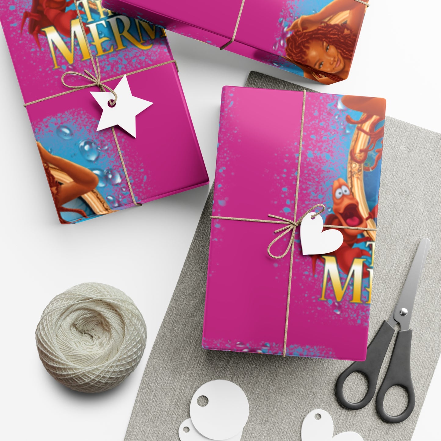 The Little Mermaid Pink Gift Wrap Papers