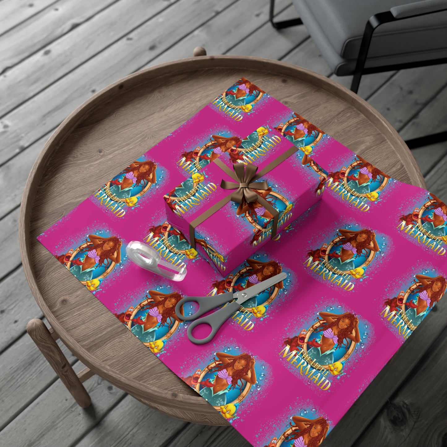 The Little Mermaid Pink Gift Wrap Papers