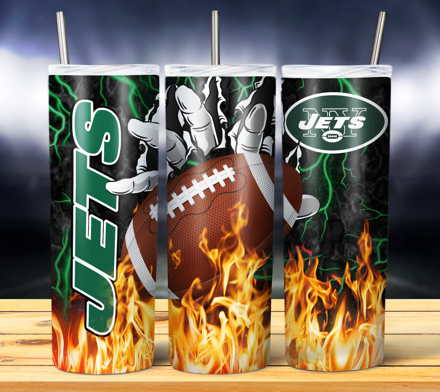 Football Fire Hand Tumbler Wrap