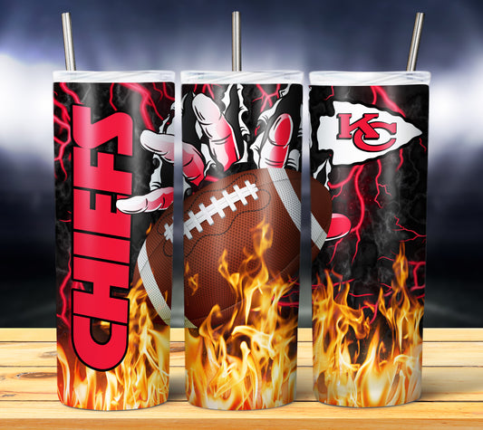 Football Fire Hand Tumbler Wrap