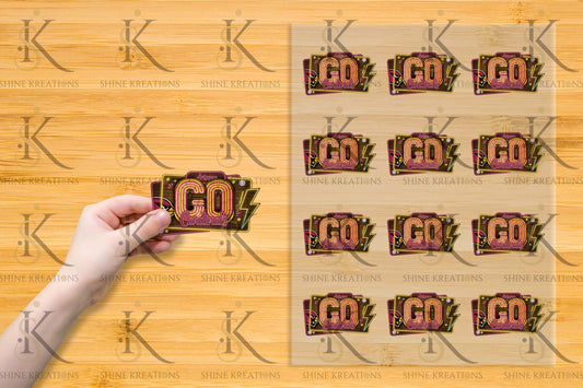 Neon “Go Team” NFL UV DTF Sticker – 4” Wide | All 32 Teams Available