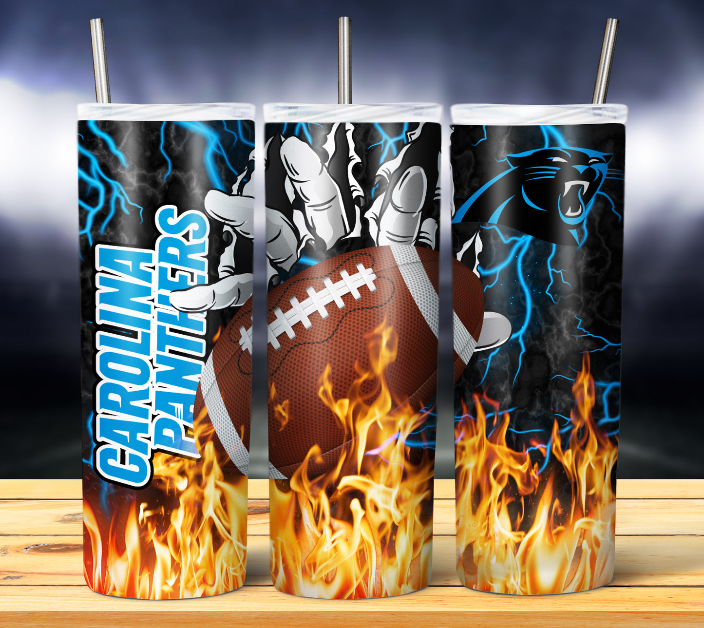 Football Fire Hand Tumbler Wrap
