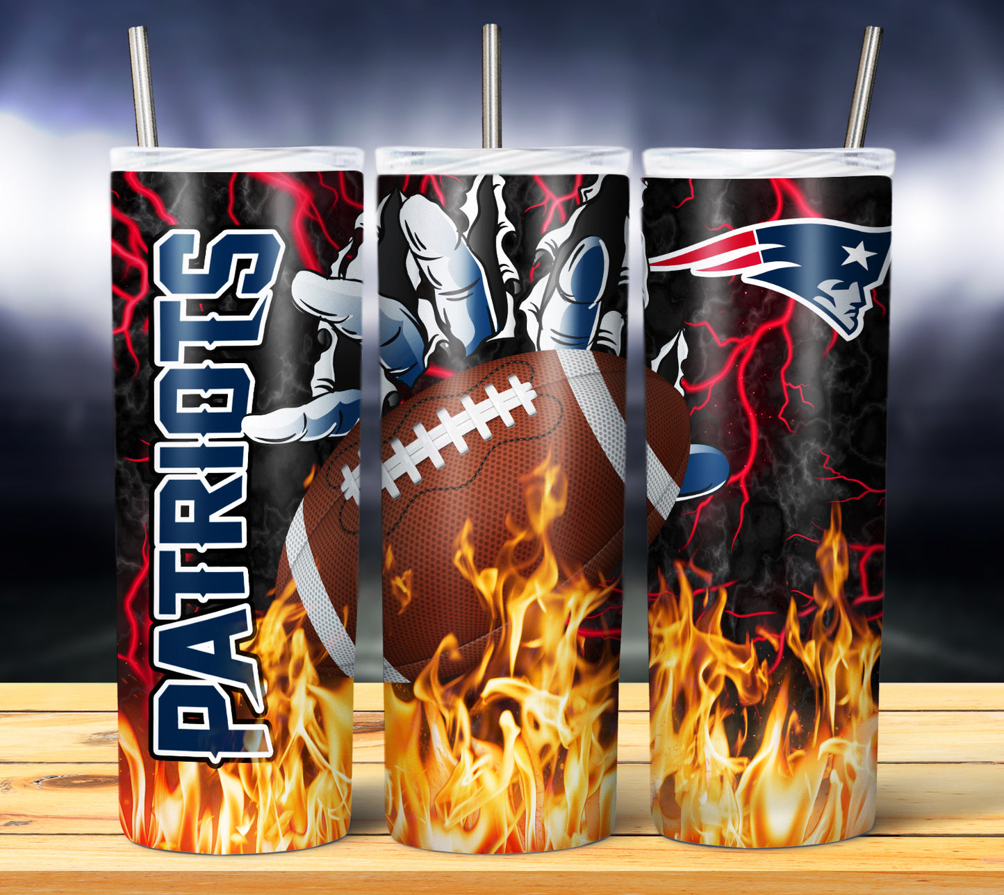 Football Fire Hand Tumbler Wrap