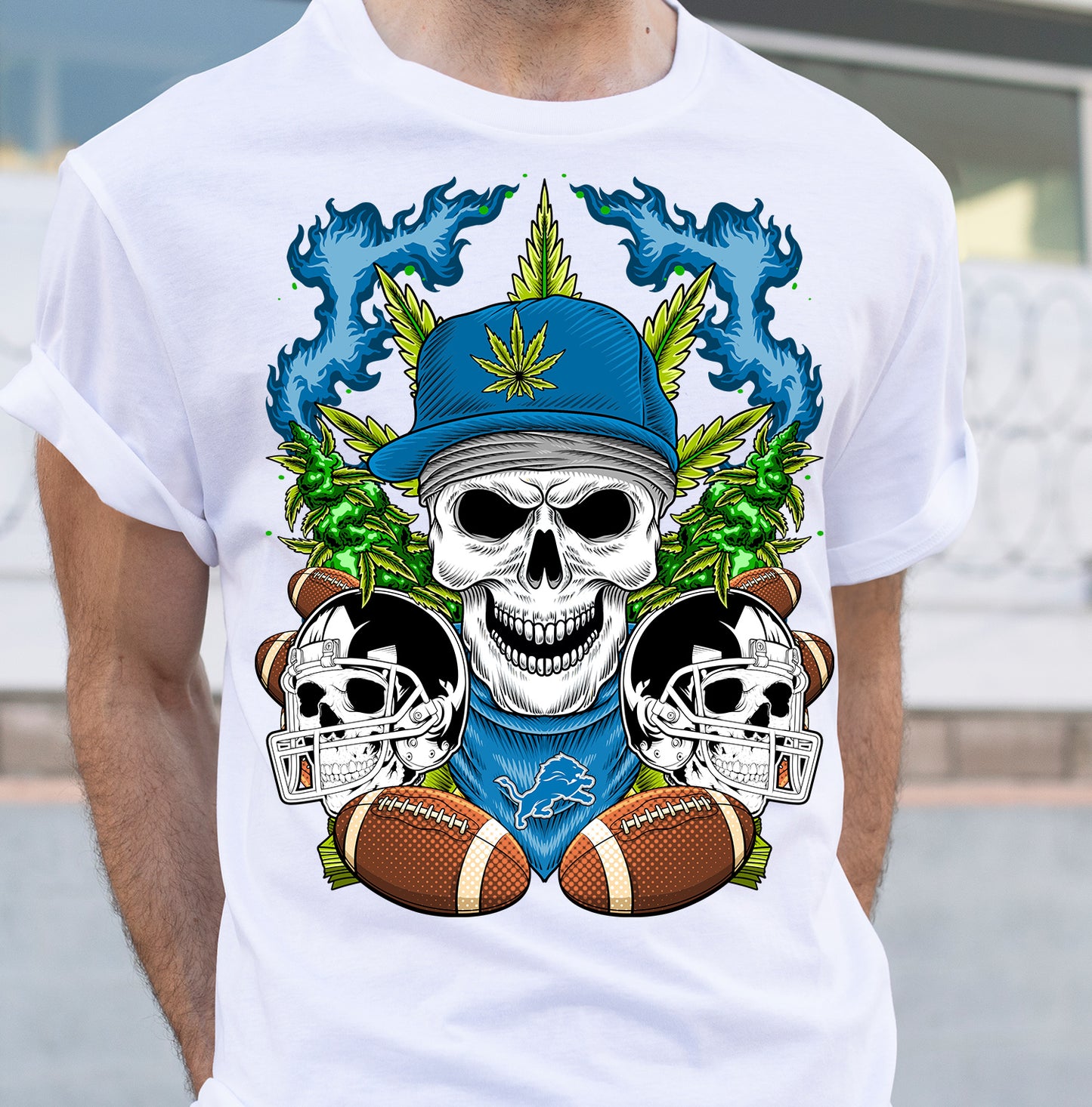 Football Cannabis Skull PNG