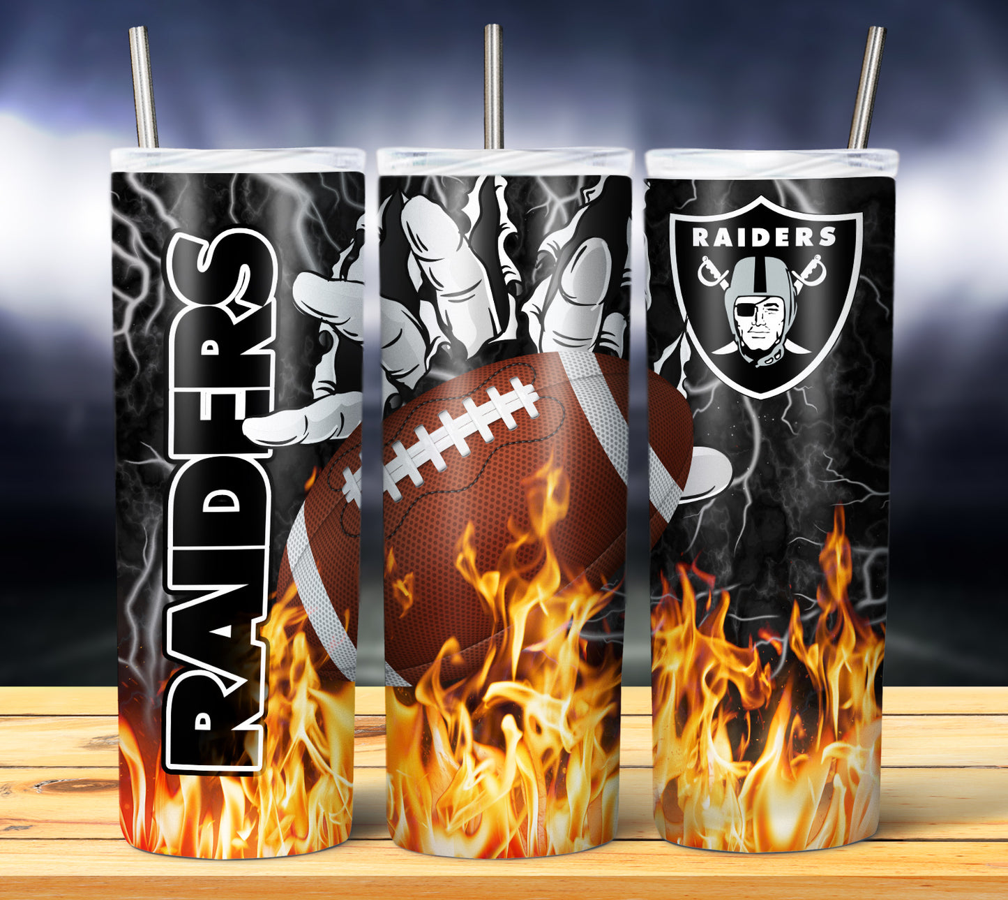 Football Fire Hand Tumbler Wrap
