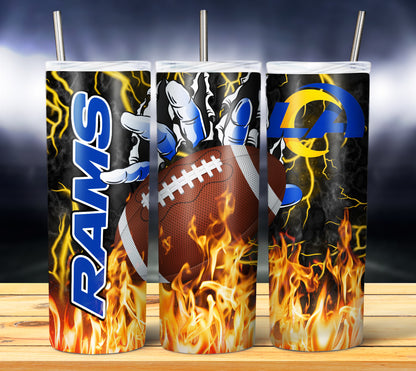 Football Fire Hand Tumbler Wrap