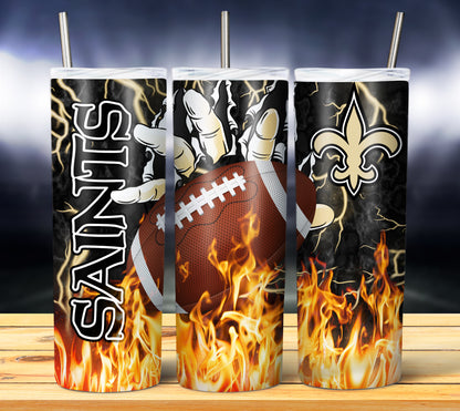 Football Fire Hand Tumbler Wrap