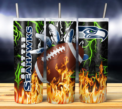 Football Fire Hand Tumbler Wrap