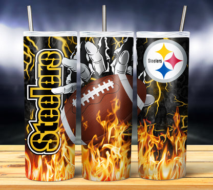 Football Fire Hand Tumbler Wrap
